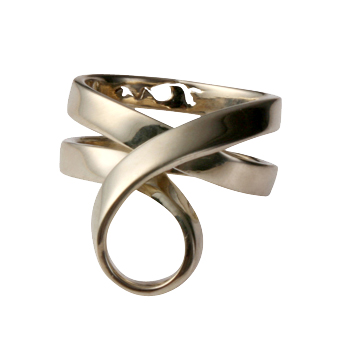Imagine, Silver Twisted Ring - Click Image to Close
